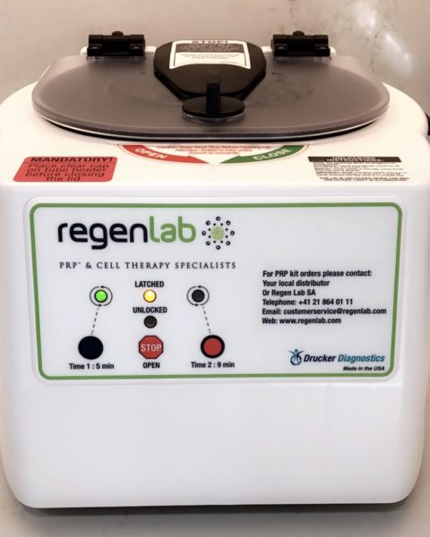 The centrifuge device for Platelet Rich Plasma